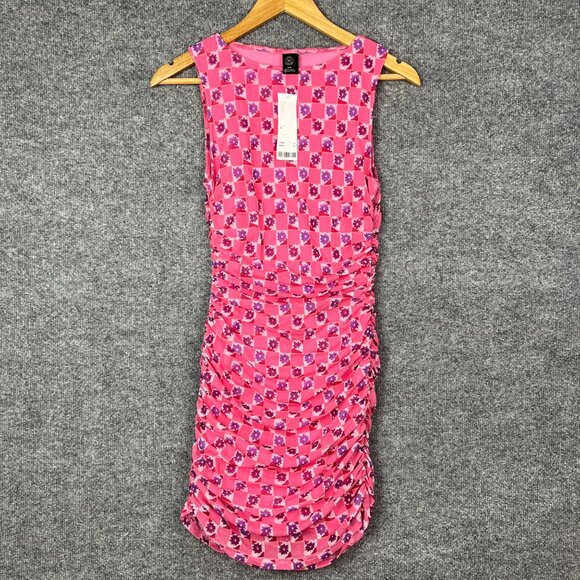 NEW Urban Outfitters UO Austin Mesh Dress Floral Pink Size M - Picture 2 of 8